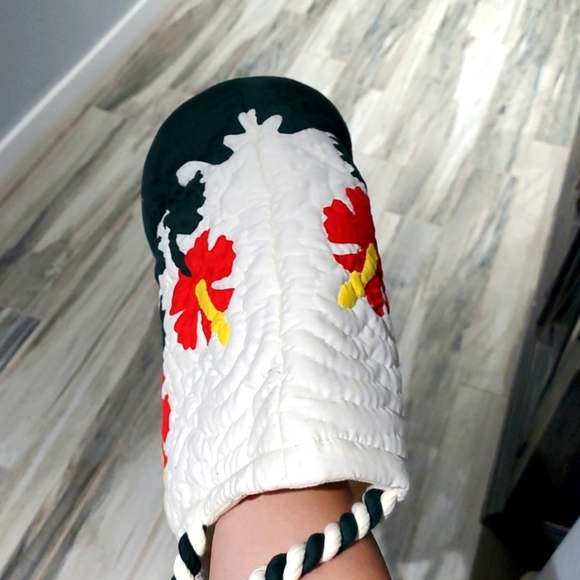 QUILTED HIBISCUS HAWAIIAN FLOWERS SHOULDER BAG TOTE ISLANDER HANDMADE TROPICAL - Picture 4 of 11